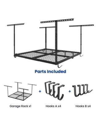 OHK Series 48 in W × 48 in D Ceiling-Mounted Overhead Garage Storage Rack – Model OHK44B-E