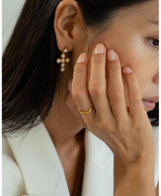 18K Gold Plated Sterling Silver Sleek and Chic Ring Set Holiday Gift Idea