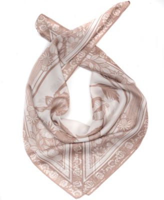 Woodcut Floral Square Scarf