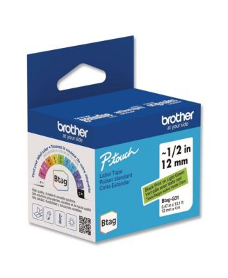 BTAGG31 0.47 in. x 13.1 ft. Genuine P-Touch BTAG Label Tapes - Black on Light Green