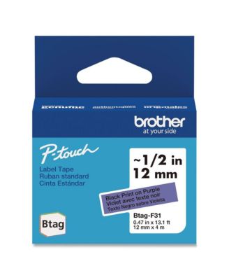 BTAGF31 0.47 in. x 13.1 ft. Genuine P-Touch BTAG Label Tapes - Black on Purple