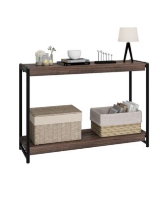 2-Tier Entrance Tables, Farmhouse Entryway Table, 39.5"Console Table With Storage