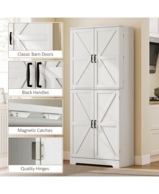 72" Farmhouse Kitchen Pantry Cabinet, Tall Storage Cabinet,