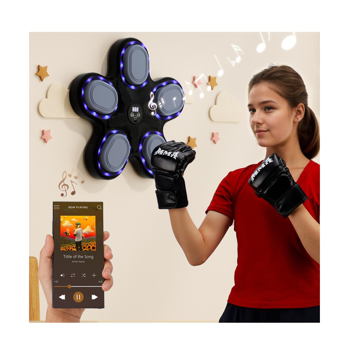 Artudatech Music Boxing Machine for All Ages with 9 Modes & Speed Adjustment, Bluetooth Connectivity, Free Gloves Included