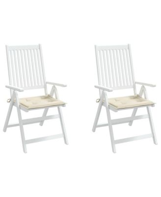 Chair Cushion Set of 2 Cream Oxford fabric