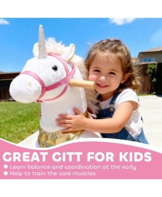 Ride on Unicorn Toy, Plush Baby Rocking Horse for Kids 3-5 Years