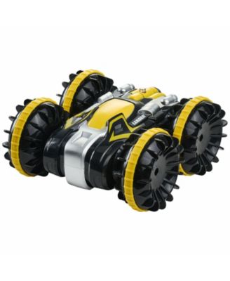 Amphibious RC Car Boat, 2.4GHz 12 km/h 4WD Waterproof Car, 360° Rotating Stunt Vehicle with 2 Batteries, Toy for Kids 6+
