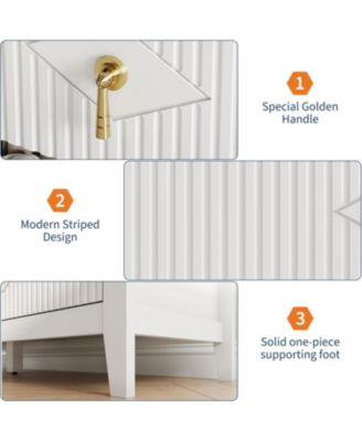 Fluted Dresser 54" Wide, 7-Drawer Modern Wood Chest for Bedroom, Stylish Storage Organizer Cabinet