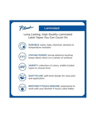 TZE2512PK 0.94 in. x 26.2 ft. TZe Standard Adhesive Laminated Labeling Tape - Black on White (2/Pack