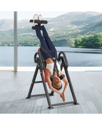 Inversion Table, Heavy-Duty Back Stretcher with 300 lb Capacity, Adjustable Belt, Ankle Lock and Headrest for Strength Training