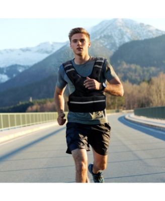 Adjustable Weighted Vest, 20–32 lb Vest with Ironsand Weights and Reflective Stripe for Strength Training