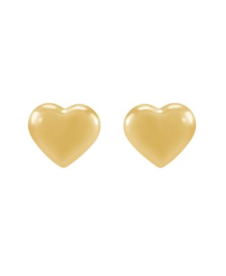 Heart Stud Earrings in 14k Yellow Gold