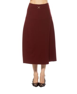 Women's Eres Flared Midi Skirt With Front Detail