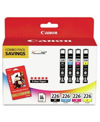 4546B007 (CLI-226) ChromaLife100 Plus Ink/Paper Combo - Black/Cyan/Magenta/Yellow (4/Pack)