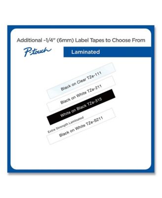 TZES211 0.23 in. x 26.2 ft. Extra-Strength Adhesive Laminated Labeling Tape - Black on White