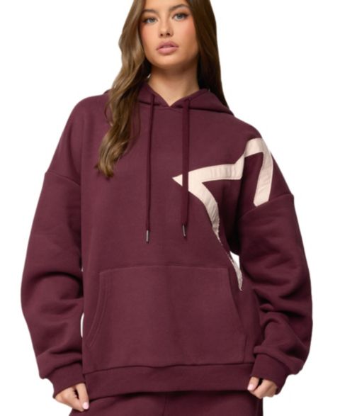 Женское худи Edikted Starly Oversized, цвет: Бордовый