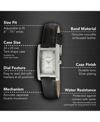 Women's Watch 34x20mm Contour Dress Black Leather Strap