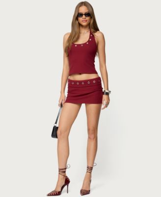 Women's Havana Grommet Ribbed Halter Top