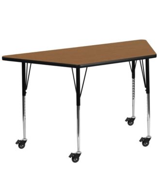 Mobile 29X57 Trapezoid Laminate Adjustable Activity Table