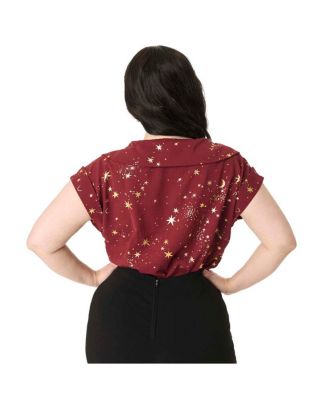 Plus Size 1960s Twill Sleeveless Blouse