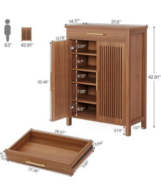 Hallway Shoe Cabinet with Top Drawer and Hidden Storage