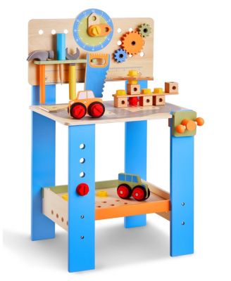 Kids Wooden Workbench 62 PCS Tool Set Construction Toy