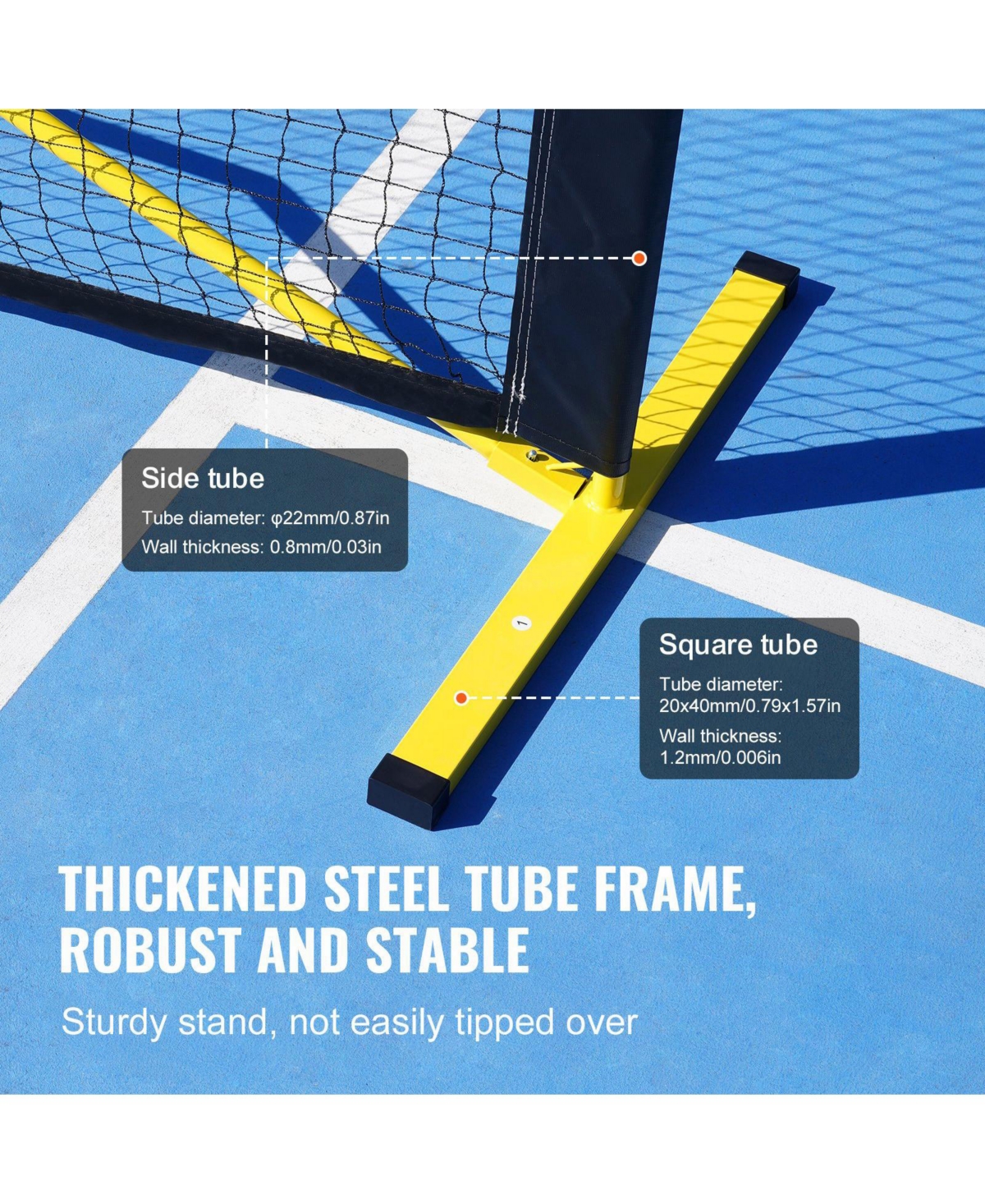 Mecale 22FT Portable Pickleball Net System, Regulation Size Weather-Resistant Frame with Carrying Bag