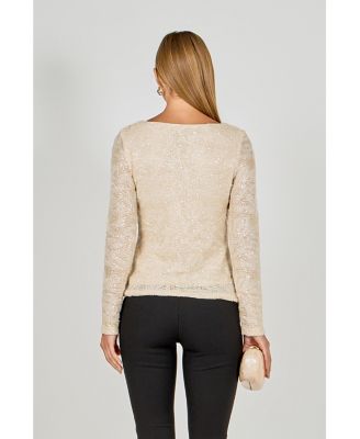 Women's Scoop Neck Sequin Top