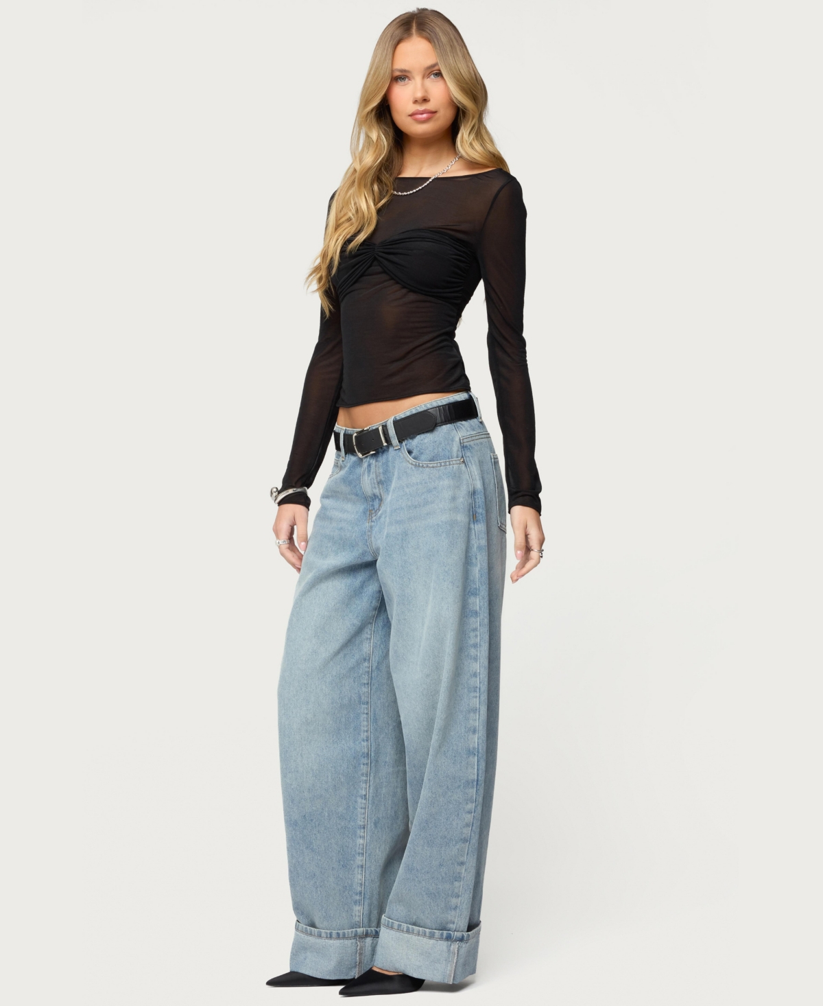 Edikted Women's Kella Low Rise Baggy Jeans