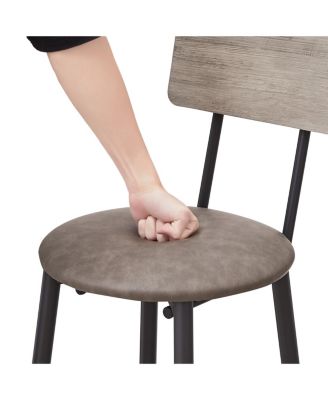 Bar Table Set with 4 Cushioned Backrest Stools, 47.24'' L x 23.62'' W x 35.43'' H