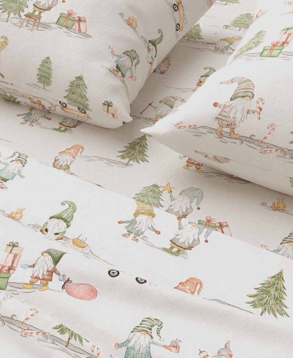 Linery & Co Ultra-Soft Turkish Cotton Flannel Holiday Print Sheet Set