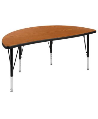 47.5" Half Circle Wave Flexible Collaborative Kids Adjustable Height Activity Table