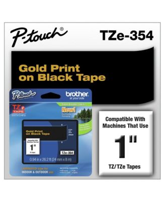 TZE354 0.94 in. x 26.2 ft. TZe Standard Adhesive Laminated Labeling Tape - Gold on Black