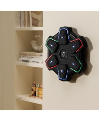 Pro Music Boxing Machine with 9 Modes & LED Lights, Wall-Mounted Trainer for Home & Office Fitness