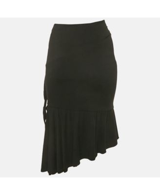 Women's Black Jersey Flared Short Skirt