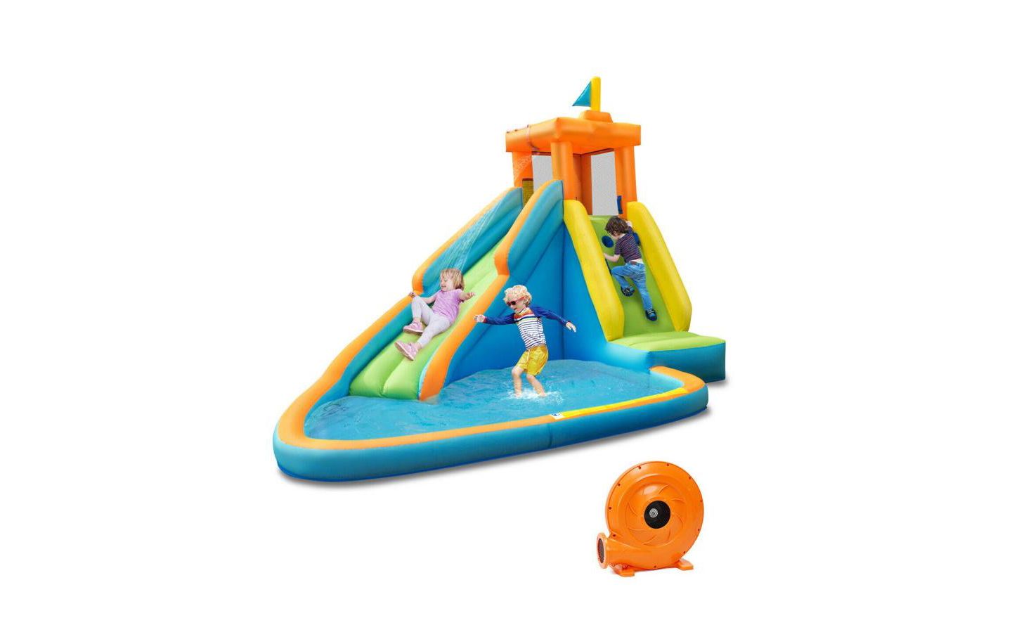 Детская игрушка GIVIMO Inflatable Water Slide Bounce House with Splash Pool, Ages 3+, цвет: Зелёный — фото 1