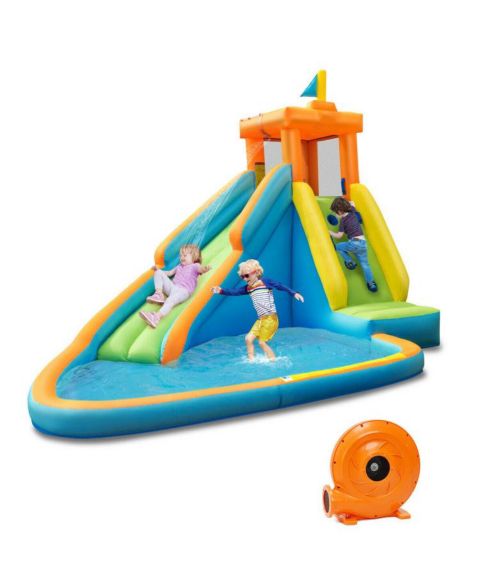 Детская игрушка GIVIMO Inflatable Water Slide Bounce House with Splash Pool, Ages 3+, цвет: Зелёный