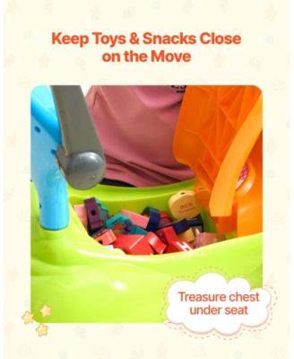 Ride On Push Car, Toddler Push Car 19–36 Months with Guardrails, Handle & Storage, 55 lbs Load, Foot-to-Floor Walker, Green