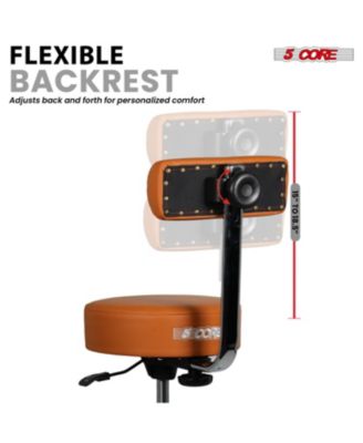 Drum Throne w Backrest 4" Padded Stool Airlift Adjustable 25.5" Drummer Chair 441Lb Capacity