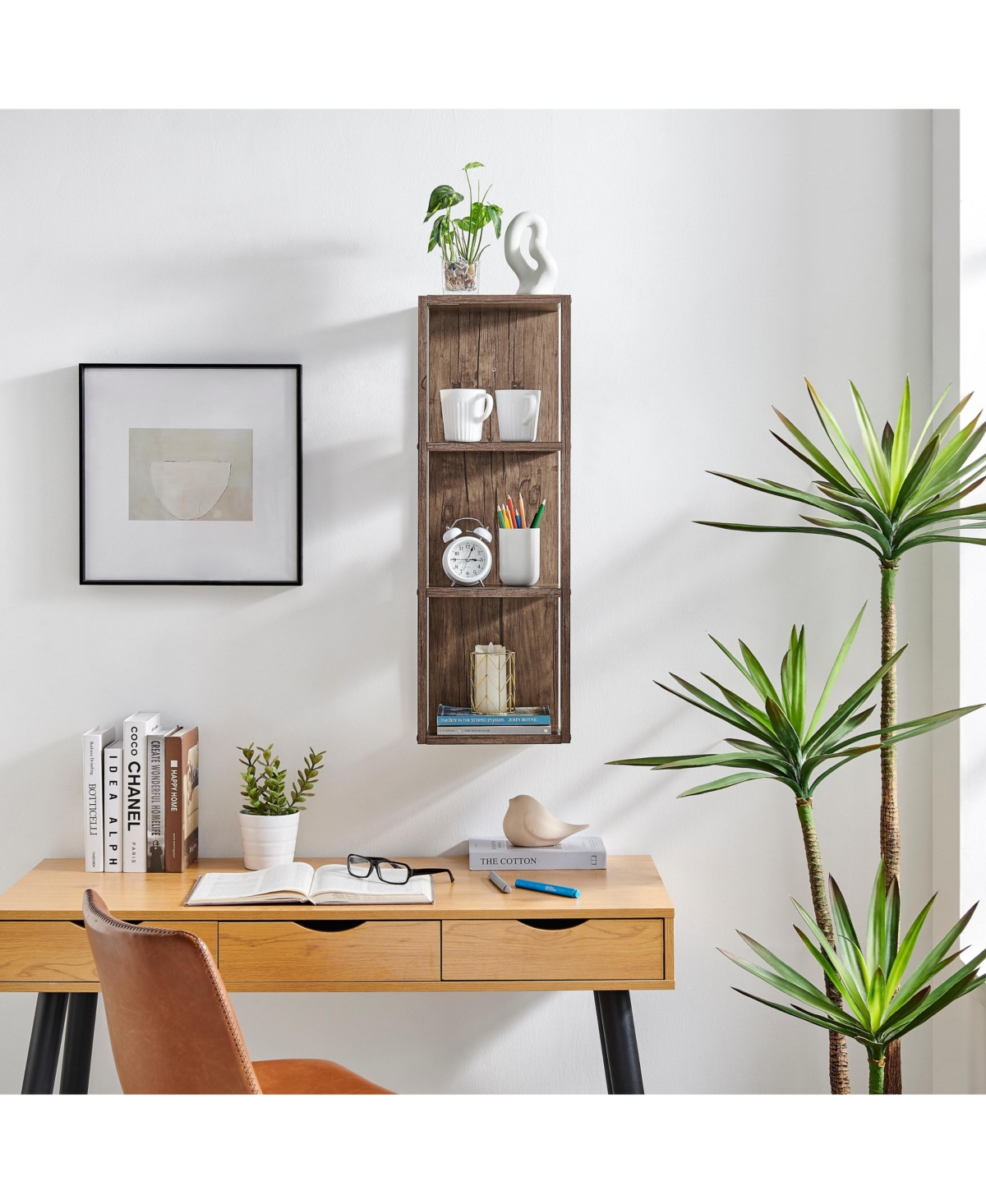Danya B Recife Vertical Three-Tier Cube Wall Shelf