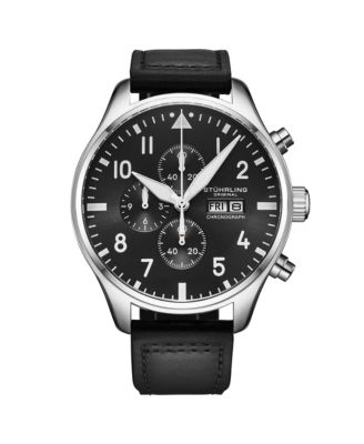 Navigator 4075 Men s 43mm Green Sunray Dial Brown Leather Strap Chronograph Quartz Watch