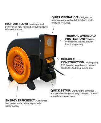 1.5 HP Orange Inflatable Blower - 14G, Stackable Design, 25ft Cord for Quick Setup