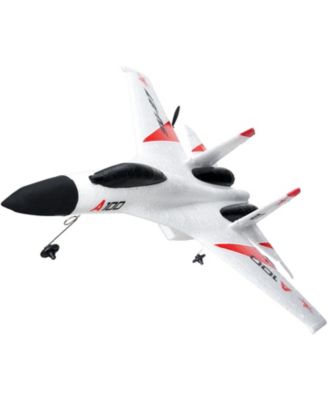 RC Plane, 2.4GHz 4-Channel Fighter Airplane with 6-Axis Gyro, 2 Batteries, Ready-to-Fly Glider for Adults & Kids Beginners