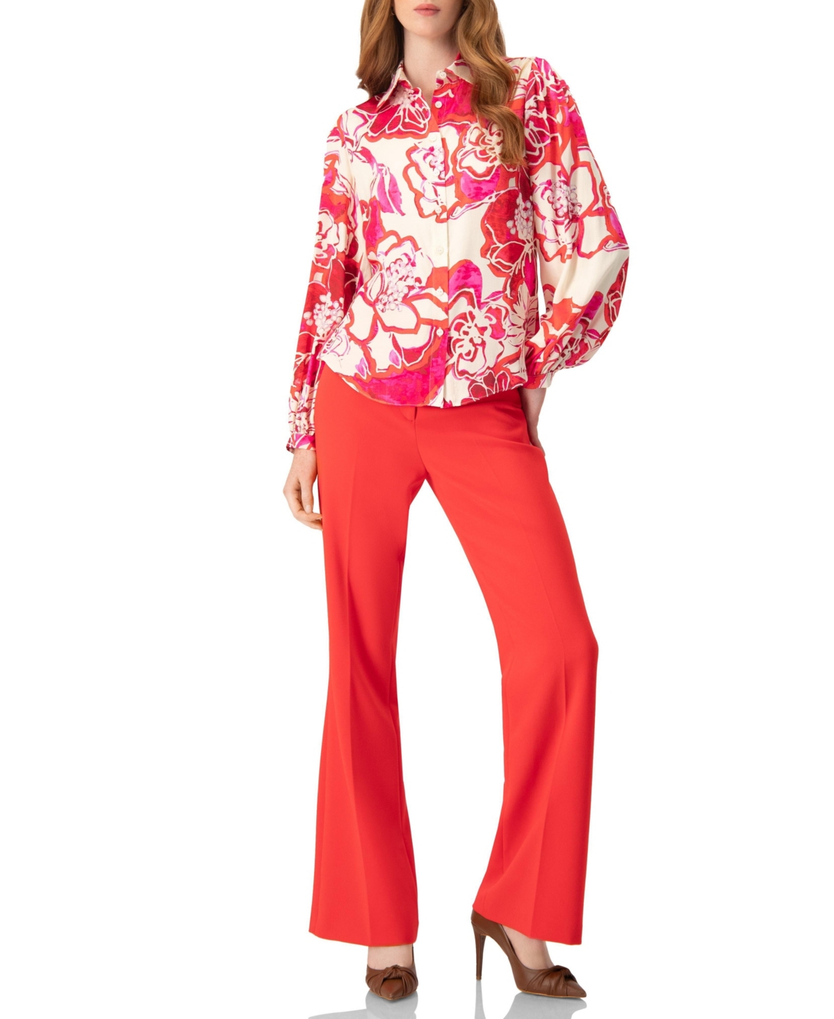 Ivonne Women's Floral Print Long Sleeve Blouse