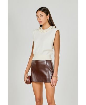 Women's knitted chain detail sleeveless top