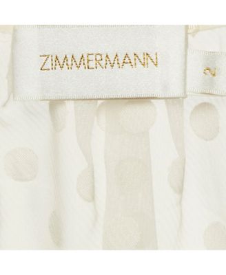 Women's Dotted Crepe Fil Coupe Pleat Detail Top