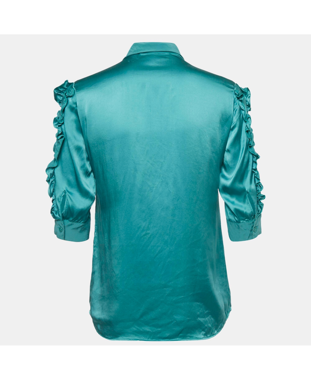 Pre-Owned Love Moschino Women's Silk Ruffled Shirt