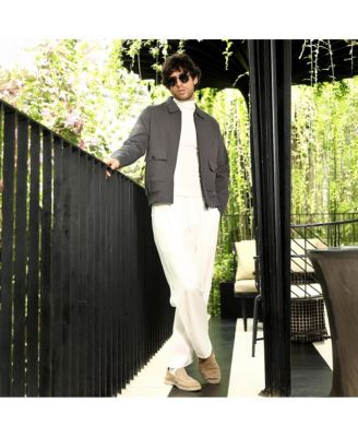 Men's Moon Grey Zip-Front Lined-Tactile Jacket