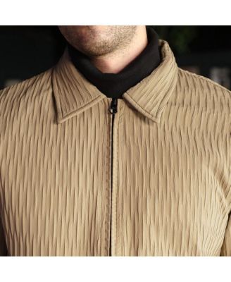 Men's Mousse Brown Zip-Front Crease-Tactile Jacket