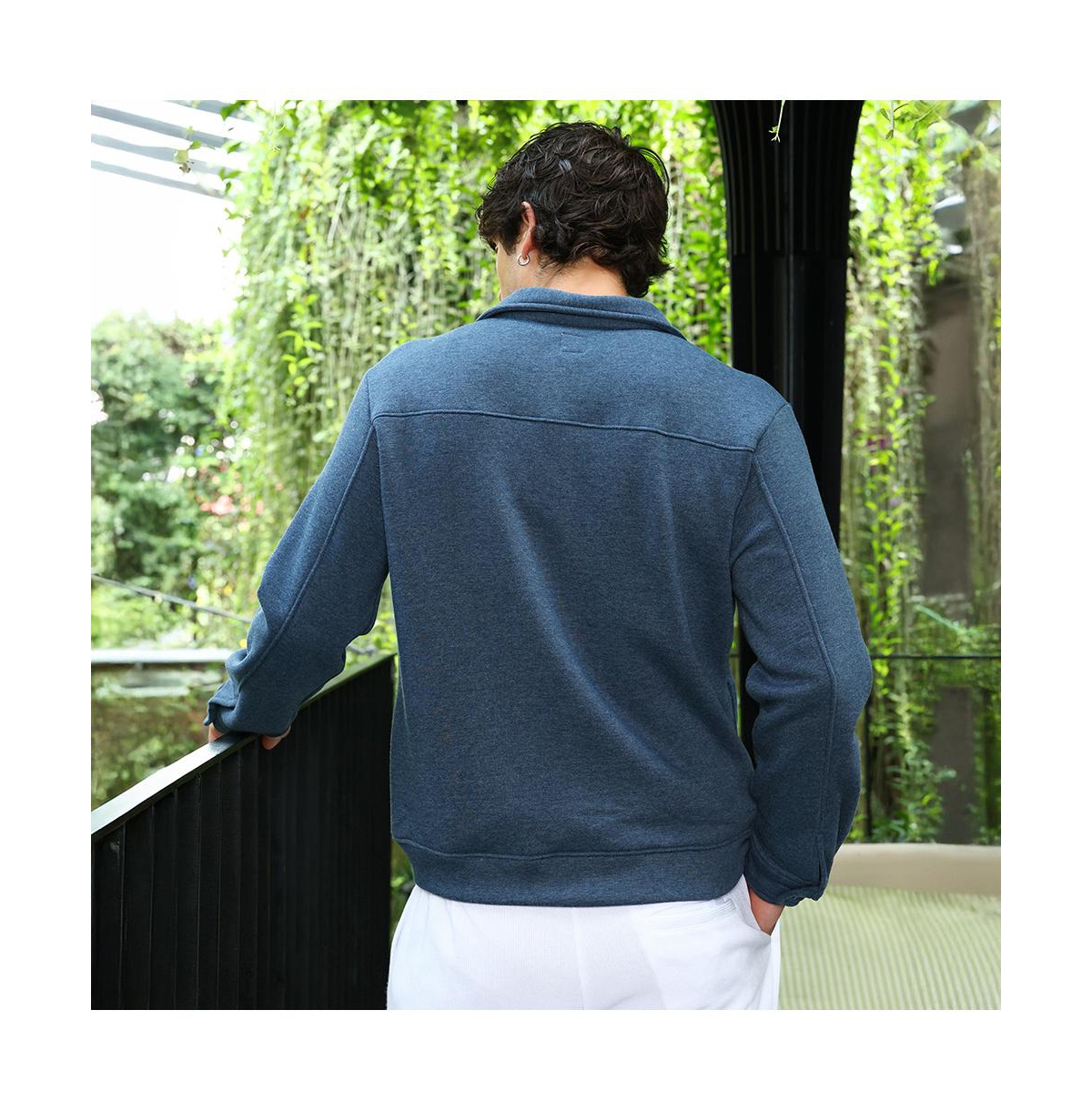 Campus Sutra Men's Aegean Blue Utility-Knit Jacket